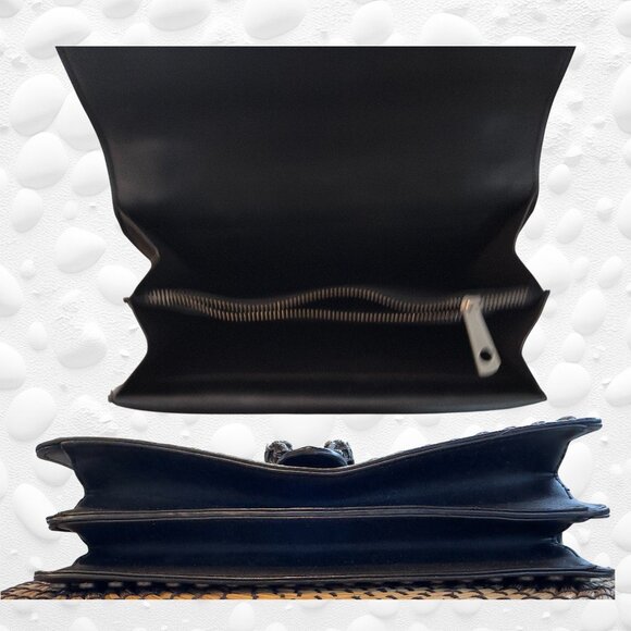 Dark Grey Studded Handbag – Heavy Chains, Horseshoe Clasp, Statement Piece! - Picture 4 of 7